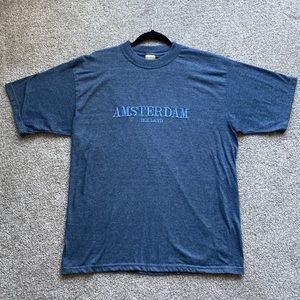 Amsterdam Holland Embroidered Tee - L
